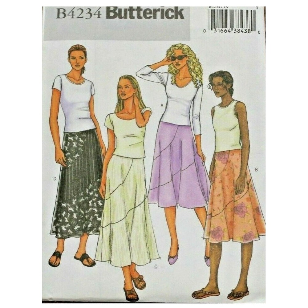 Butterick 4234 Misses Flared Skirts in 2 Lengths Sewing Pattern 12-14-16 Uncut